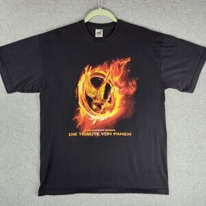 The Hunger Games Shirt Mens Large Black Mockingjay Die Tribute Von Panem Tee